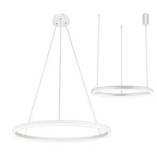 Kink Light 08228,01A(4000K) Подвес Тор белый d100 h150 Led 56W (4000K) 2 вида крепления, диммируемый, с пультом ДУ