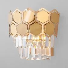 Eurosvet a055317 10124/2 / настенный светильник / золото/прозрачный хрусталь Strotskis