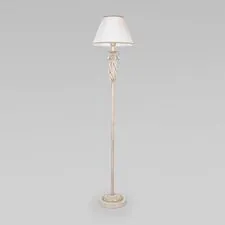 Eurosvet 00000079086 10073/1 / напольный светильник /   белый с золотом/прозрачный хрусталь Strotskis