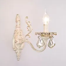 Eurosvet 00000065242 3281/1 / настенный светильник /   белый с золотом/тонированный хрусталь Strotskis