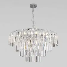 Eurosvet a060641 10130/10 / подвесной светильник / хром/прозрачный хрусталь Strotskis