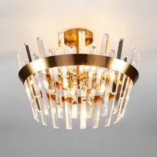 Eurosvet a047846 10111/5 / потолочный светильник /золотая бронза / прозрачный хрусталь Strotskis