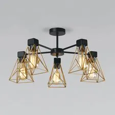 Eurosvet a061402 70107/5 / потолочный светильник / черный/латунь