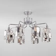 Eurosvet a044069 10101/8 / потолочный светильник / хром/прозрачный хрусталь Strotskis