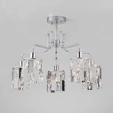 Eurosvet a044067 10101/5 / потолочный светильник / хром/прозрачный хрусталь Strotskis