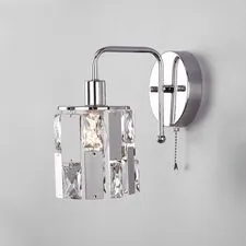 Eurosvet a044101 10101/1 / настенный светильник / хром/прозрачный хрусталь Strotskis