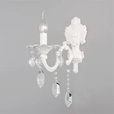 Eurosvet a045450 10108/1 / настенный светильник / белый/прозрачный хрусталь Strotskis