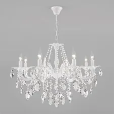 Eurosvet a045452 10108/8/ подвесной светильник / белый/прозрачный хрусталь Strotskis