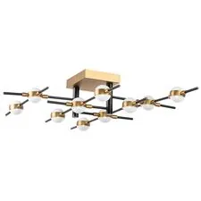 Lightstar 745147 Люстра BERGAMO LED 5Wх10 4000LM ЧЕРНЫЙ МАТОВЫЙ/ЗОЛОТО 4000K