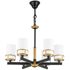 Lightstar 731067 Люстра CERO 6х40W E14 ЧЕРНЫЙ/ЗОЛОТО/БЕЛЫЙ