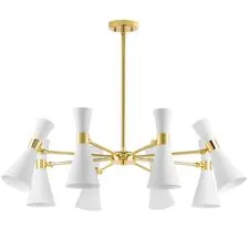 Lightstar 816086 Люстра DUMO 8х40W E14 БЕЛЫЙ МАТОВЫЙ/ЗОЛОТО