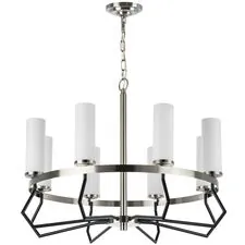 Lightstar 723085 Люстра FLUME 8х40W E14 ЧЕРНЫЙ МАТОВЫЙ/НИКЕЛЬ