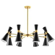 Lightstar 816087 Люстра DUMO 8х40W E14 ЧЕРНЫЙ МАТОВЫЙ/ЗОЛОТО