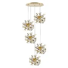 Lightstar L5PR721132 Подвес пятерной круглый EXTRA 5x3x5W(led) G9  (721132 - 5 + 572152 -1) ЗОЛОТО