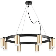 Lightstar LR0184080 Люстра RULLO 8х50W GU10 ЧЕРНЫЙ/ЗОЛОТО (571018+214440-8+202430-8)