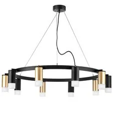 Lightstar LR0204053751 Люстра RULLO 10х50W GU10 ЧЕРНЫЙ/ЗОЛОТО (571020+214440-5+214437-5+202431-10)