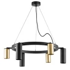 Lightstar LR016403873 Люстра RULLO 6х50W GU10 ЧЕРНЫЙ/ЗОЛОТО (571016+214440-3+214487-3)