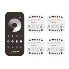 Arlight 036199 INTELLIGENT ARLIGHT Диммер SMART-SET-TRIAC-601-72-DIM-PD-IN Black (230V, 1x1,5A, x4, ПДУ 10кн, 2,4G) (IARL, IP20 Пластик, 5 лет) 036199