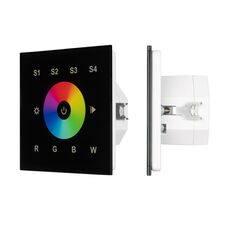 Arlight 037199 INTELLIGENT ARLIGHT Сенсорная панель DALI-901-11-1G-4SC-RGBW-DT8-IN Black (BUS/230V) (IARL, IP20 Пластик, 3 года) 037199