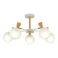 EVOLUCE SLE220702-05 Светильник потолочный Белый, Светлое дерево/Белый E14 5*40W