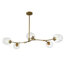 EVOLUCE SLE154823-05 Светильник подвесной Золотистый/Прозрачный E27 5*40W