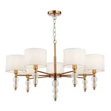 EVOLUCE SLE105713-07 Светильник подвесной Латунь, Прозрачный/Белый E14 7*40W