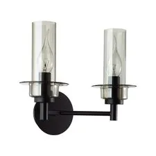 Lumion 47480; 6555/2W Бра CLASSI LN25 29 черный/дымчатый/металл/стекло E14 2*40W 220V MADONNA