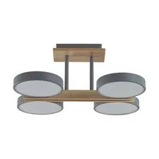 Lumion 47662; 8031/72CL Потолочный светильник LEDIO LN25 264 серый, дерево/металл, акрил LED 72W 3000-6000К 220V PLATO