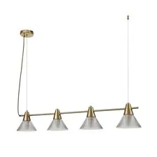 Lumion 47617; 6596/4A Подвес MODERNI LN25 183 латунь титаниум/прозрачный, металл/стекло E27 4*60W 220V CORNE