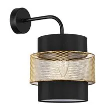 Lumion 47641; 8003/1W Бра MODERNI LN25 161 черный/черный, золотой металл/металл, текстиль Е27 60W 220V ANIMAISA