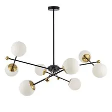 Lumion 1031890; 6581/8 Люстра потолочная MODERNI LN25 108 черный, золотой/белый металл /стекло E14 8*40W 220V MELODY