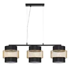 Lumion 47629; 8003/3A Подвес MODERNI LN25 161 черный/черный, золотой металл/металл, текстиль Е27 3*60W 220V ANIMAISA