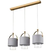 Lumion 47608; 6592/3A Подвес MODERNI LN25 323 латунь/серый, металл/текстиль, стекло E14 3*40W 220V JANE