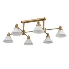 Lumion 48055; 8113/6 Люстра потолочная MODERNI LN25 184 латунь/белый, металл/стекло E27 6*60W 220V CORNE