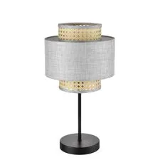 Lumion 47698; 8043/1T Настольная лампа MODERNI LN25 266 черный/серый/бежевый, металл/текстиль/ротанг Е27 1*60W 220V LAUNA