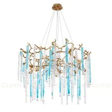 Cloyd 10405 Люстра PANGEA C10 диаметр - 86 см, латунь голубое стекло