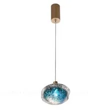 Cloyd 11347 Подвесной светильник VOCAL P1 латунь синее стекло