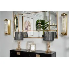 Garda Decor 92EL-YG59026  Бра латунь, стекло прозр. 12*18*h.50см