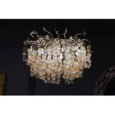 Garda Decor 86-8016/600 Люстра "Монетки" стекло/металл шампань d60*h25см