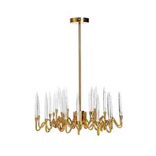 Garda Decor K2PG0330-80 Люстра латунь/стекло прозр. d.80 h.43см