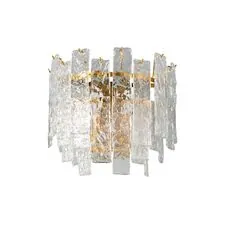 Garda Decor K2KG0998W-2B Бра "Ice" рифленое стекло/латунь L19*W36*H32см