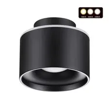 NOVOTECH 358971 OVER NT22 202 черный Светильник накладной с переключ. цв. температуры IP20 LED 3000К\4000К\6000К 12W вниз + 3W вверх 110-265V GIRO