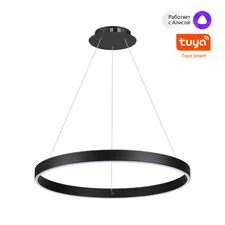 NOVOTECH 359450 OVER NT24 000 черный Светильник подвесной диммир. со сменой цв.темпер. (пульт ДУ/прилож. Smart Life) IP20 LED 50/12W 85-265V 3000-6000К SOTTO