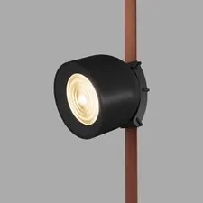 Denkirs DK5541-BK Поворотный светильник для трека-ремня Belty, серия Spot, со светодиодом, D100*H107мм, 48V DC, 12W, RA90, 38°, 3000K, IP20, черный, алюминий