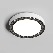 Denkirs DK2841-WB Накладной светильник DUAL 18+18 Вт, LED 4000K, IP 20, d212mm, белый/черный, алюминий/акрил