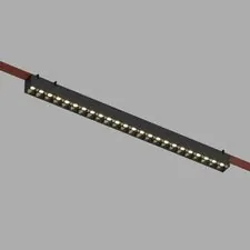 Denkirs DK5573-BK Cветильник для трека-ремня Belty, серия Grill, со светодиодом, L642*W40*H45мм, 48V DC, 24W, RA90, 24°, 3000K, IP20, черный, алюминий