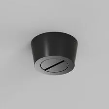 Denkirs TR5512-BK Накладное основание с возможностью подачи питания треку-ремню Belty, серия Base. Не вмещает блок питания, D75*H43мм, IP20, черный, алюминий