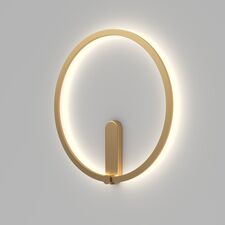 Denkirs DK5035-SG Бра ROUND со светодиодом, IP20, 24W, 3000/4000/6500K, матовое золото, алюминий