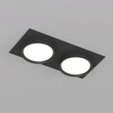 Denkirs DK2092-BK Встраиваемый светильник FLAT, IP 20, до 15 Вт, GX53, LED, черный, алюминий