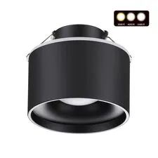 NOVOTECH 358962 SPOT NT22 272 черный Светильник встраиваемый с переключ. цв. температуры IP20 LED 3000К\4000К\6000К 12W вниз + 3W вверх 110-265V GIRO